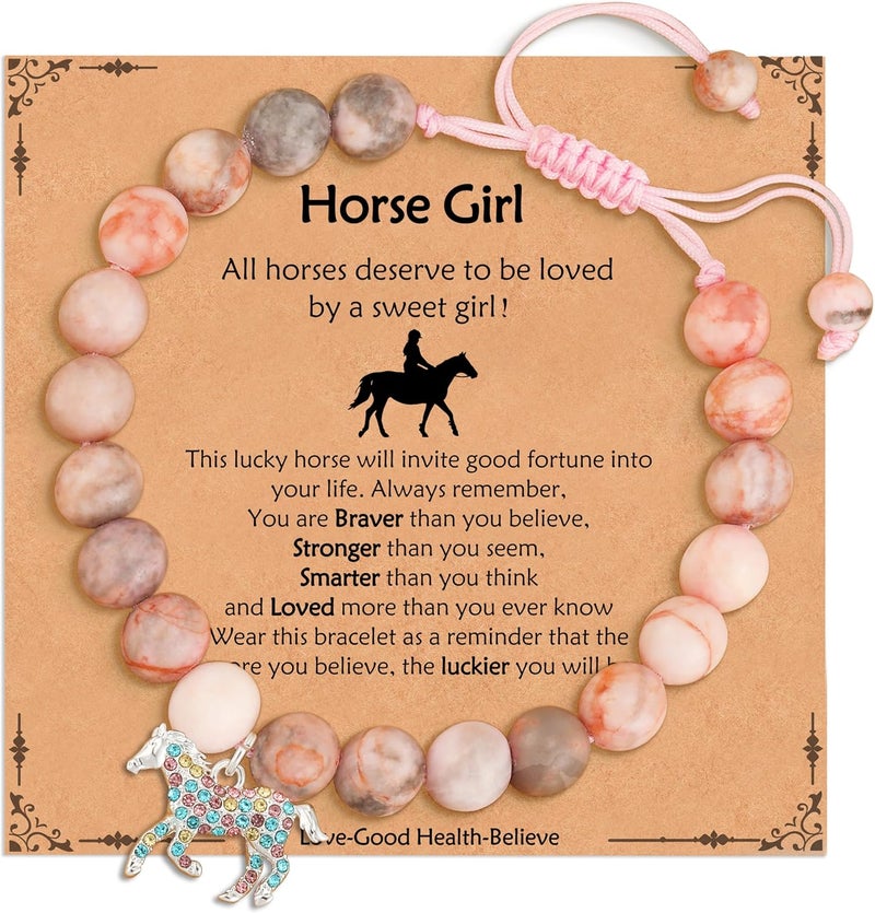VULETO Axolotl/Horse Bracelet Gifts for Girls Women, Charm Pearl Beads Cute Stuff Valentines Birthday Jewelry for Kids Teens - Image 1